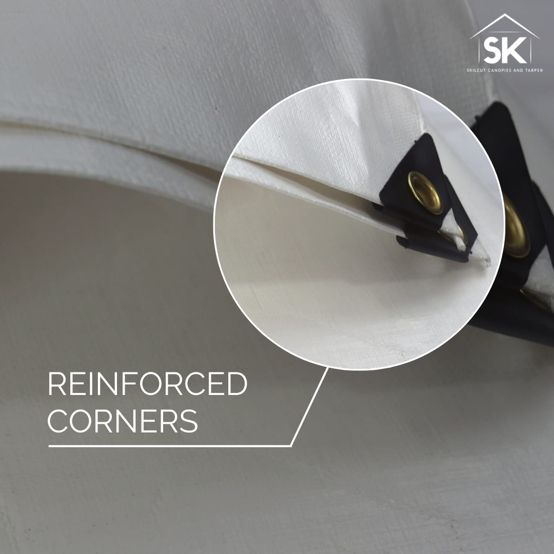 Skilcut® Extra Heavy Duty Premium 16 Mil White Poly Tarp