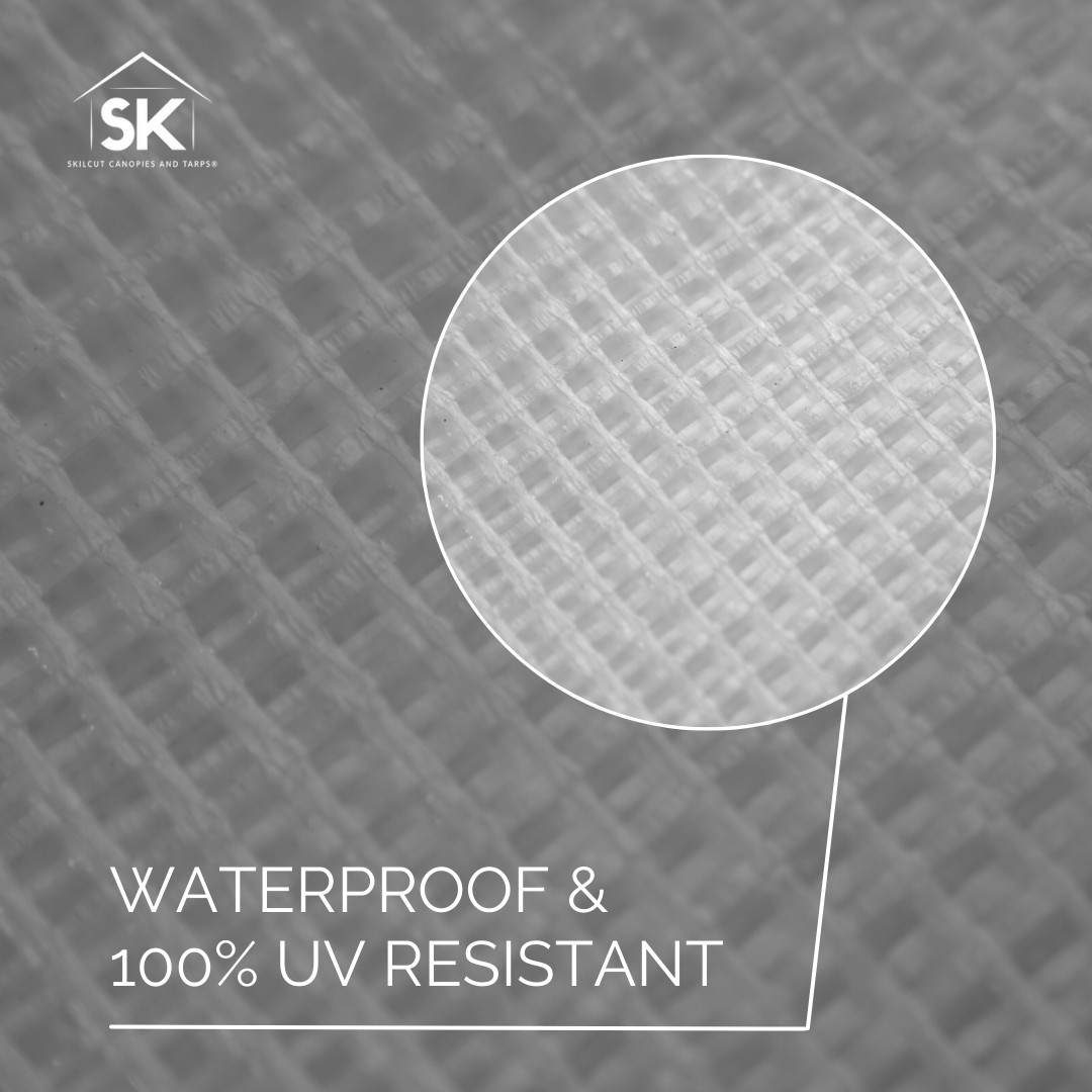 Skilcut© Extra Heavy Duty Premium 16 Mil Clear Poly Tarp with Fiber Reinforcement