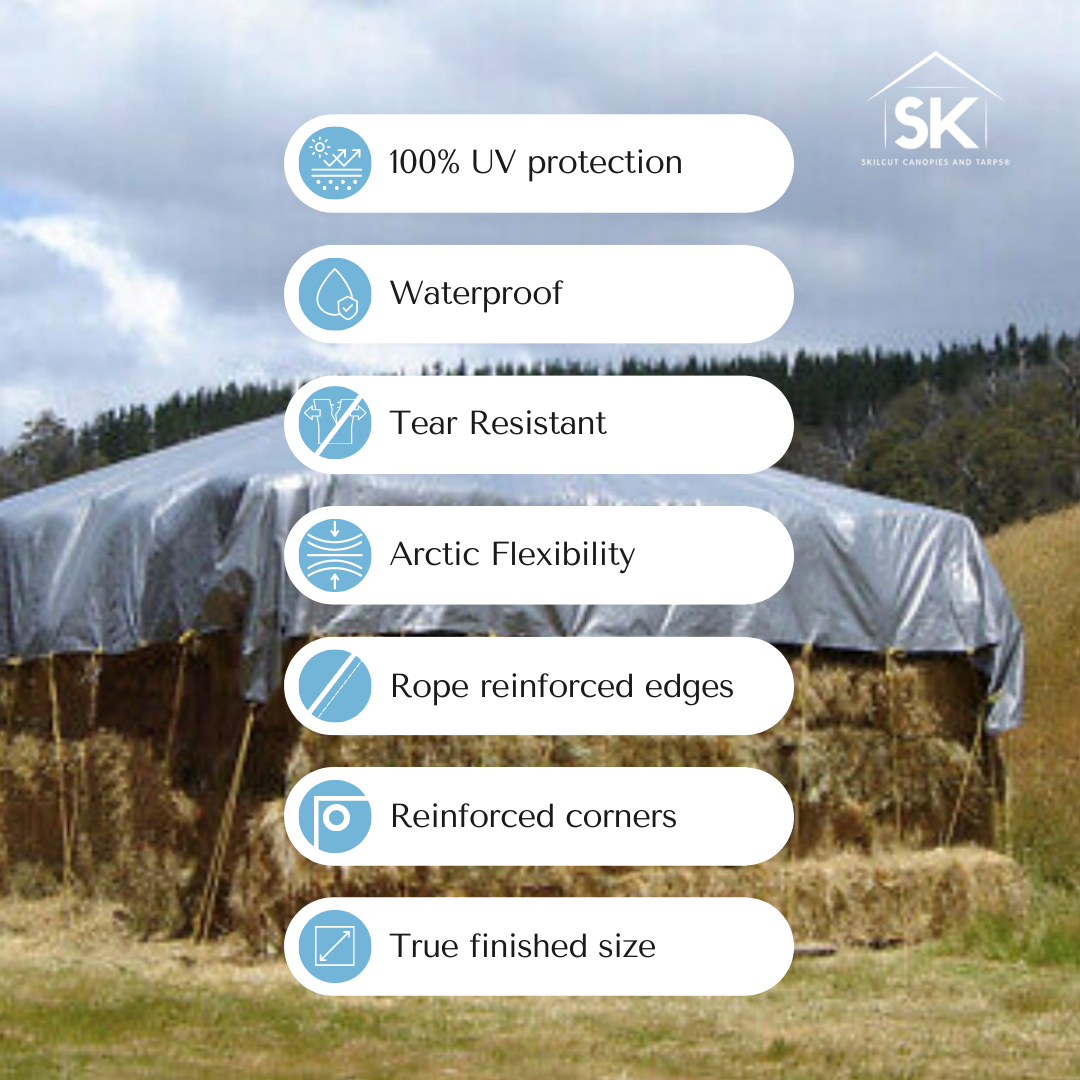 Skilcut® Extra Heavy Duty Premium 16 Mil Silver Poly Tarp