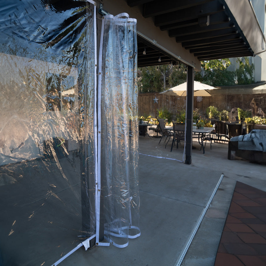 Skilcut® 24mil Clear Glass PVC Vinyl Tarp Enclosure Panel with Zipper Door
