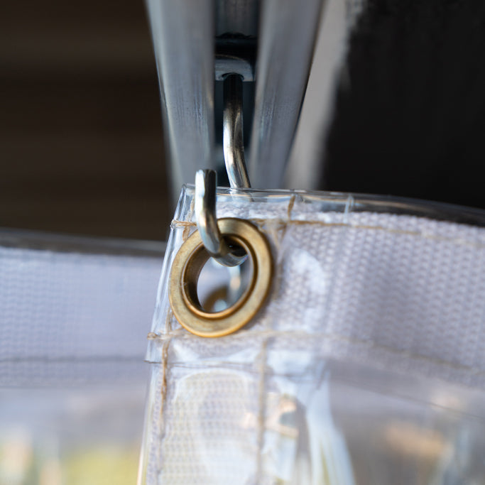 Skilcut® 24mil Clear Glass PVC Vinyl Tarp Enclosure Panel with Zipper Door