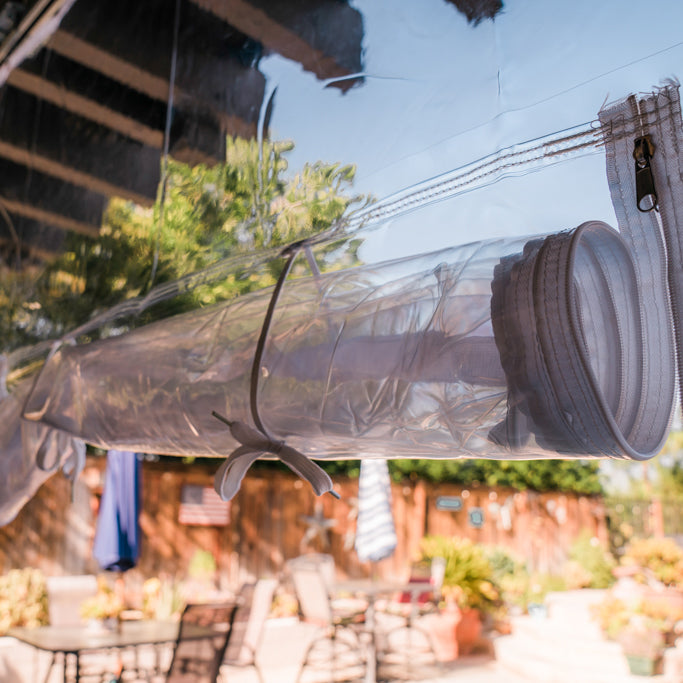 Skilcut® 24mil Clear Glass PVC Vinyl Tarp Enclosure Panel with Zipper Door