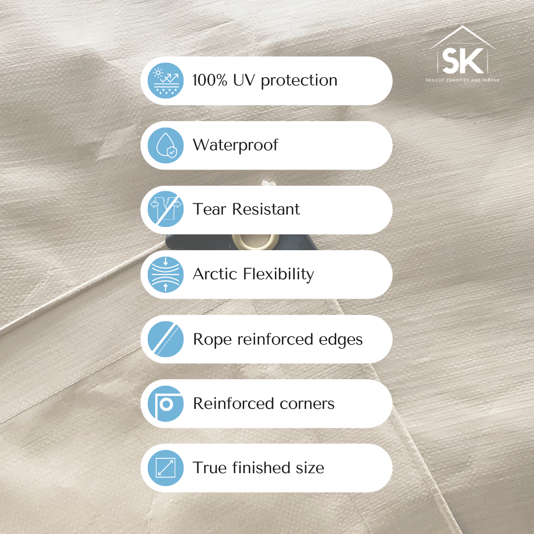 Skilcut® Extra Heavy Duty Premium 16 Mil Tan Poly Tarp
