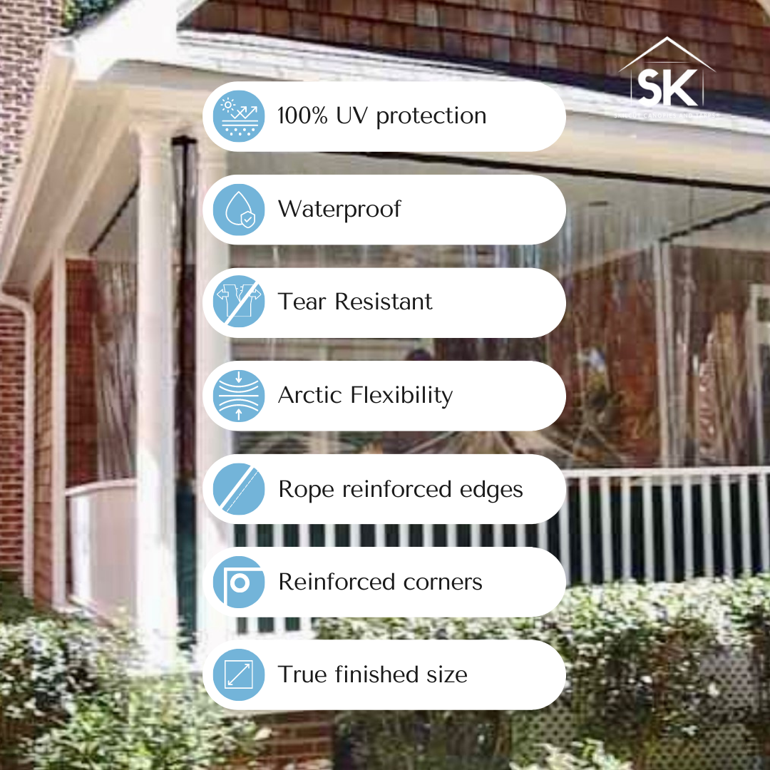 Skilcut® 24mil Clear Glass PVC Vinyl Tarp Enclosure Panel